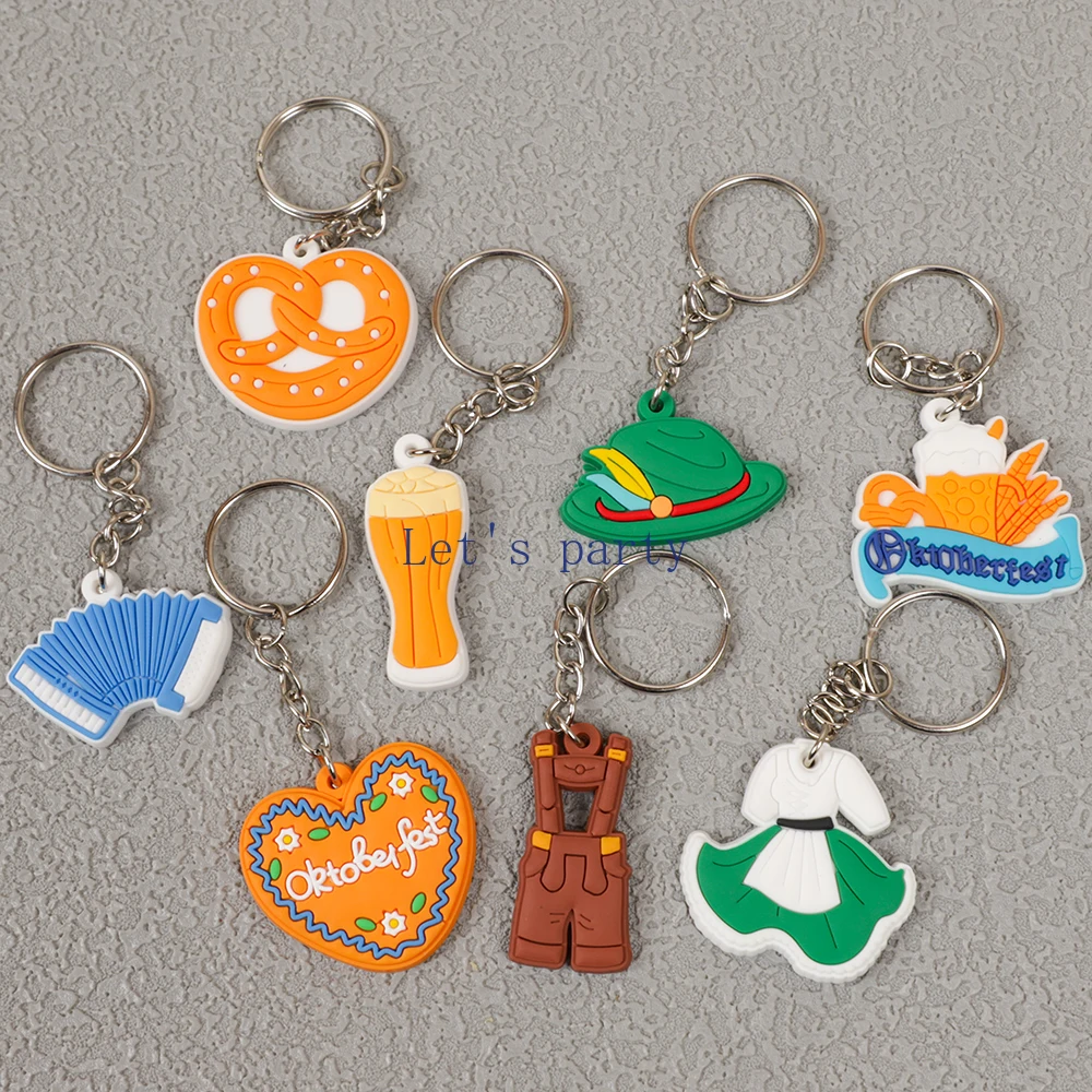 8 قطعة مهرجان بيرة ميونيخ بولي كلوريد الفينيل المفاتيح حقيبة الظهر قلادة لموضوع مهرجان أكتوبر حفلة عيد ميلاد الحسنات جودي حقيبة بيناتا الحشو #3