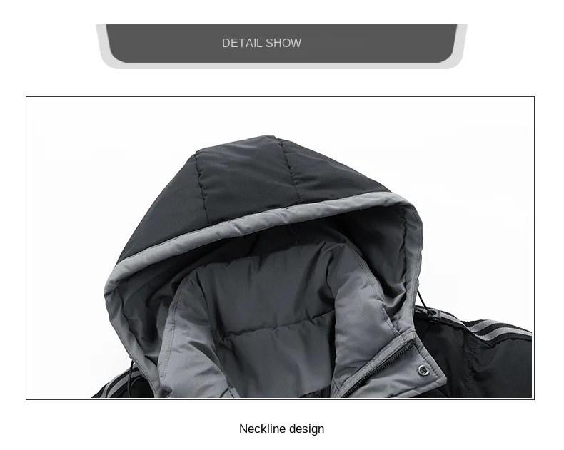 Men\'s Down Jacket Autumn and Winter New Solid Color Casual Loose Versatile Outdoor Sports Hooded Windproof Coat Men Warm Jacket