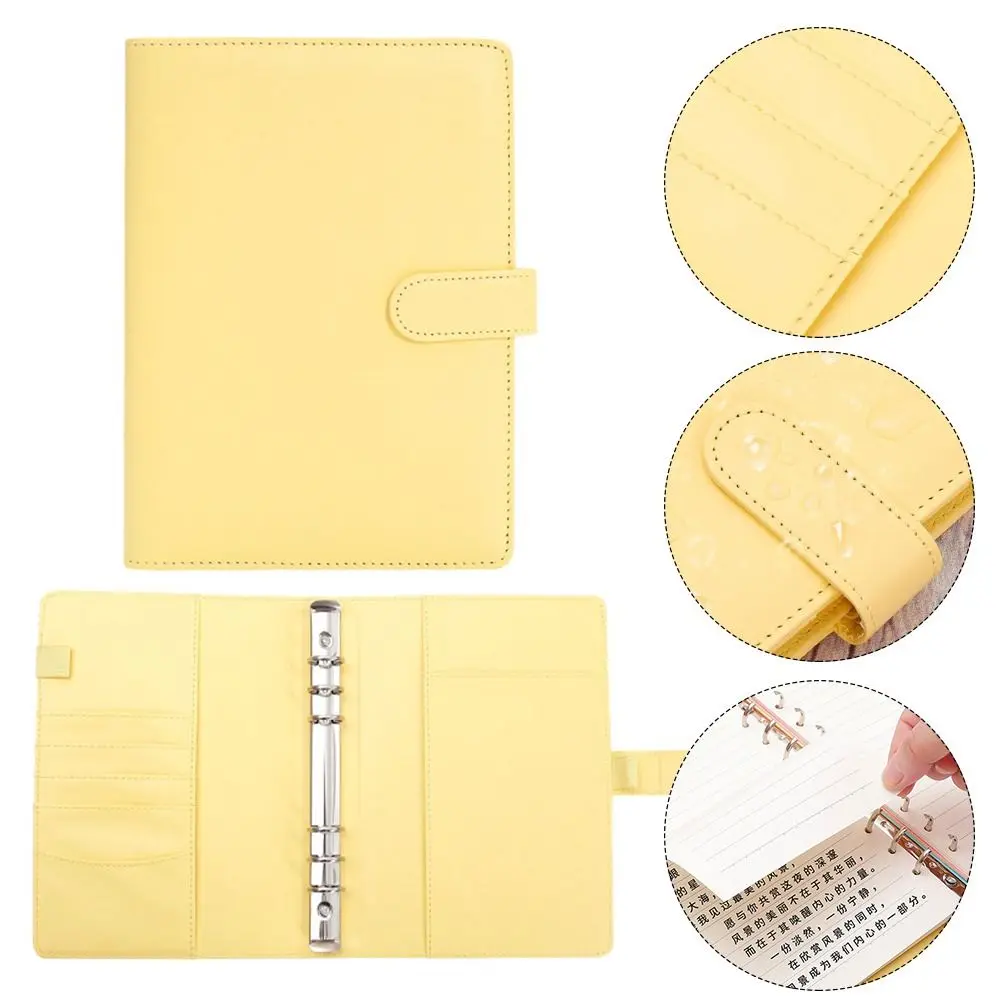 Creative Candy Color A5 Notebook Shell Detachable Large Capacity Ring Binder Cover Portable Non-punchable File Organizer