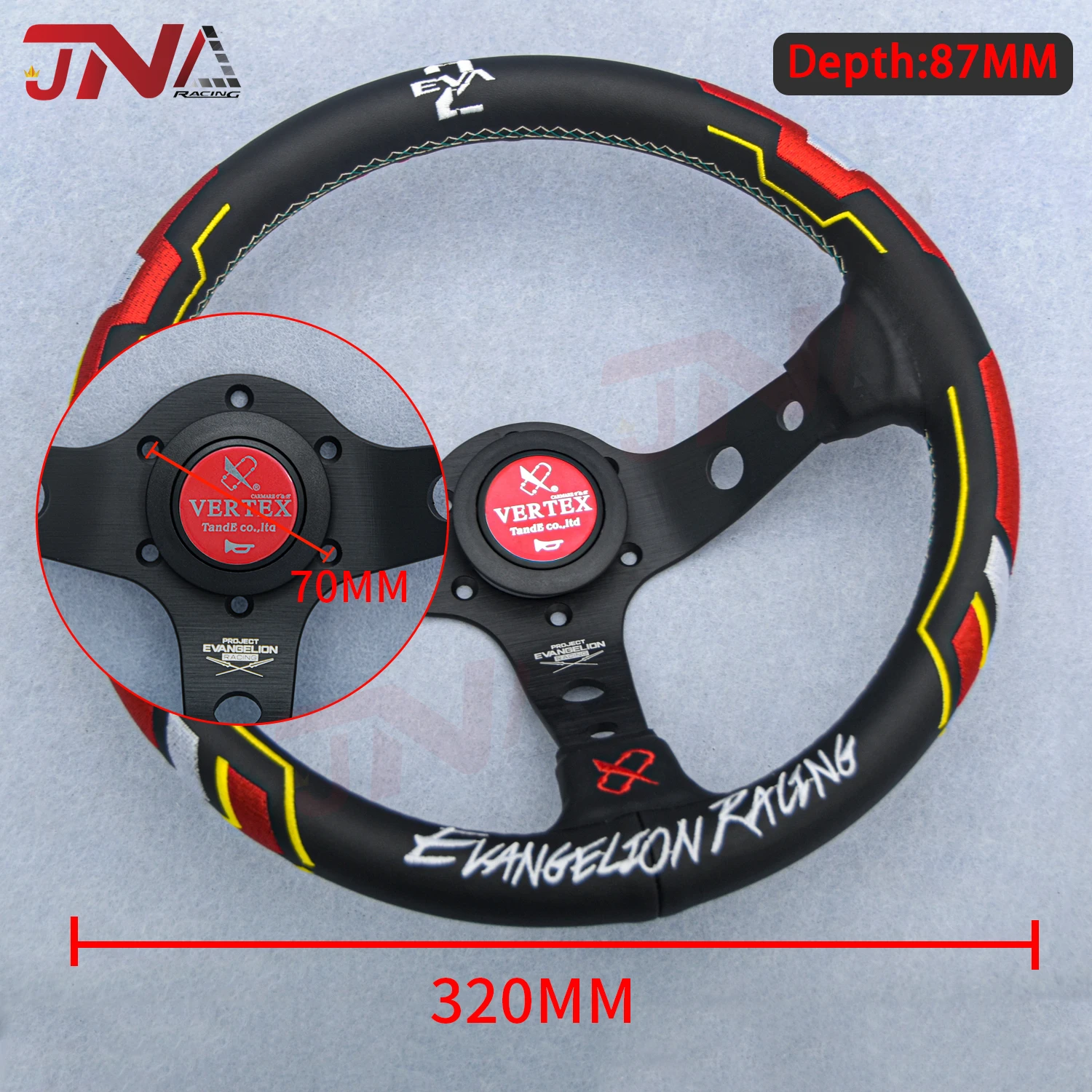 13inch JDM Vertex x Eva Racing Collaboration Steering Wheel (Unit-01 and 02)