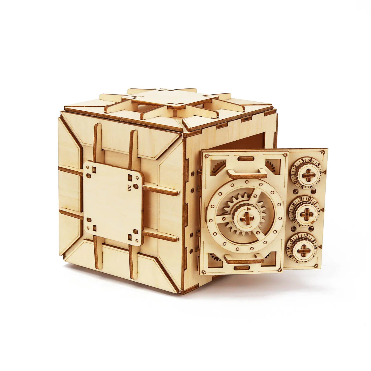 

3d Wooden Code Jewelry Case Mechanical Puzzles Assembling Building Constructor Blocks Model Ring Necklace Password Safe Box DIY