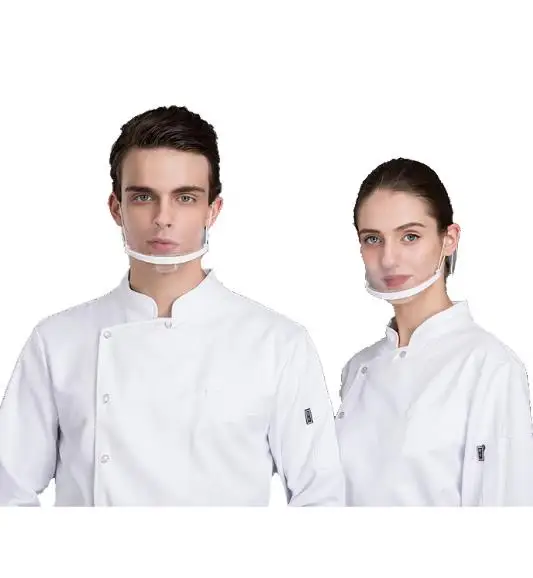 Catering transparent plastic mask health cook cake anti fog droplets restaurant masks
