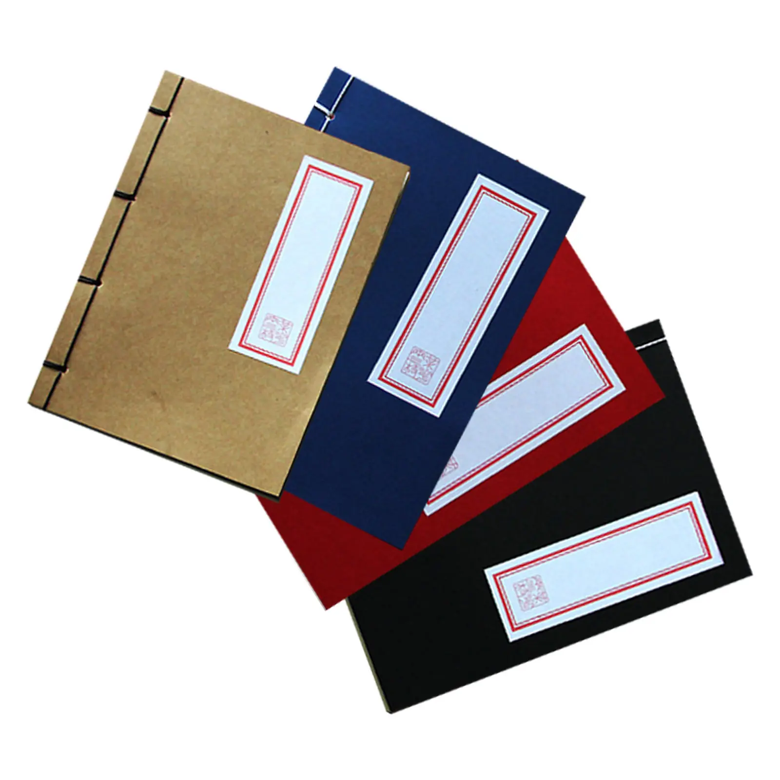

4Pcs Vintage Notebook Journal Set Chinese Kung Fu Style Blank Page Hardcover Books Thick Paper for Journaling Meeting Memo Pad