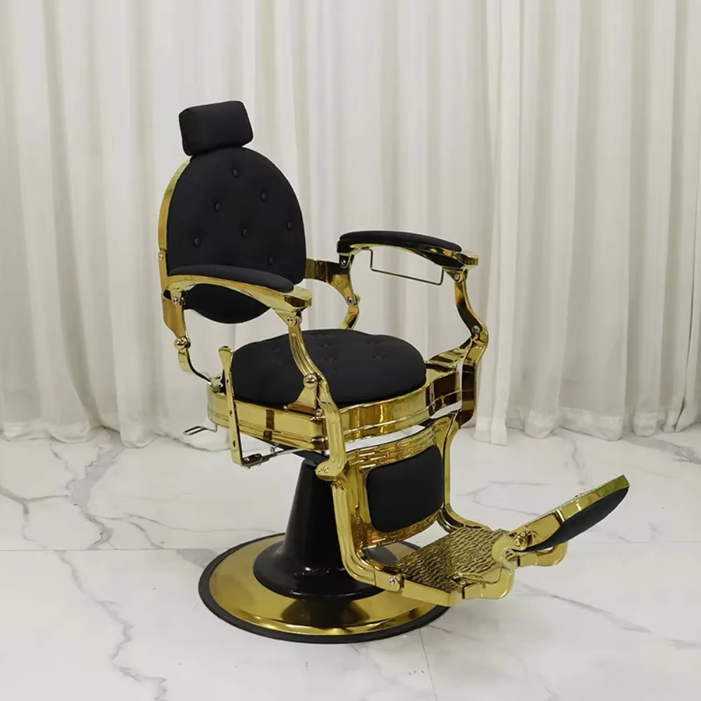 Premium Beige Synthetic Leather Barber Chairs 360 Degree Rotation Height Adjustable Hydraulic System for School Hotel Workshop