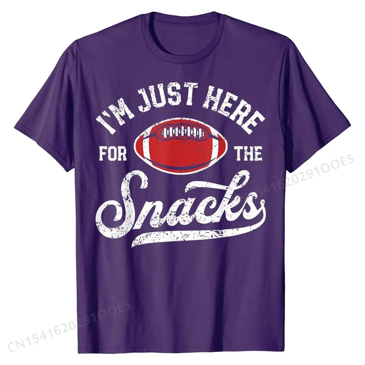 I'm  Here For The Snacks Funny Fantasy Football League T-Shirt Graphic Gift Tshirts Cotton Student Tops T Shirt Gift