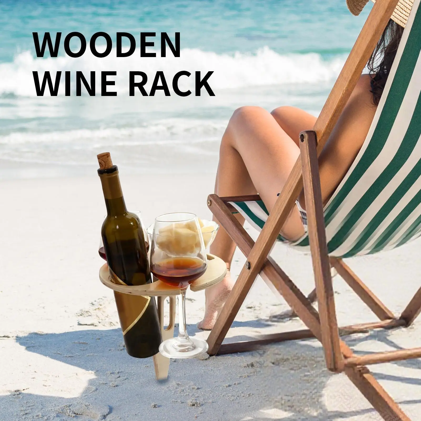 Portable Picnic Table Outdoor Folding Table Camping Gear Wooden Wine Rack For Party Fishing Beach Garden Yard Campfire Road Trip