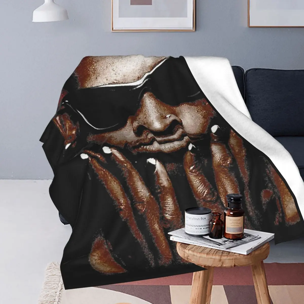 Dennis Rodman Fleece Throw Blankets Vintage Retro 90s Rap Hip Hop Blanket for Bed Travel Warm Bedding Throws