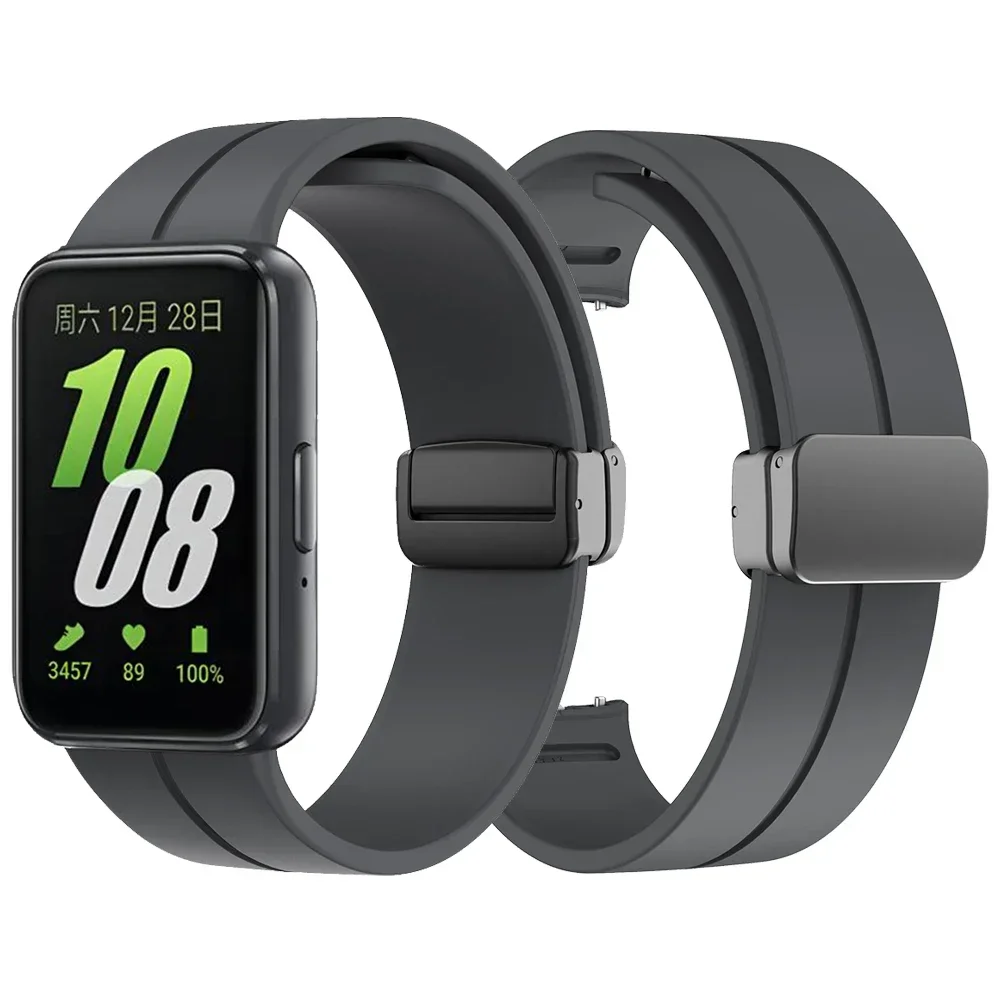 

Sports Silicone Strap For Samsung Galaxy Fit3 Wrist band Replacement Magnetic D Buckle Bracelet For Fit 3 SM-R390 Watch