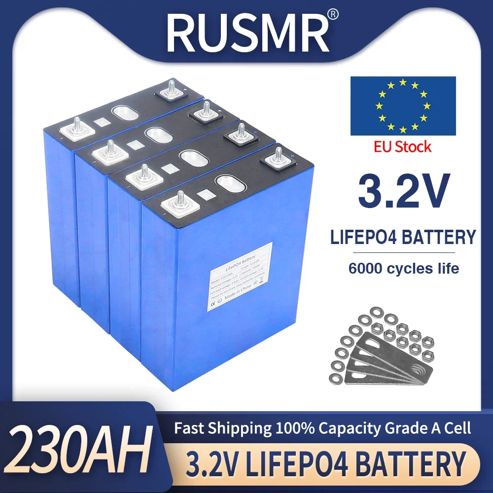 3.2v 230ah Lifepo4 Rechargeable Battery 12v 24v 48v Lithium Iron Phosphate Grade A Cell For Solar Energy Storage System Tax Free