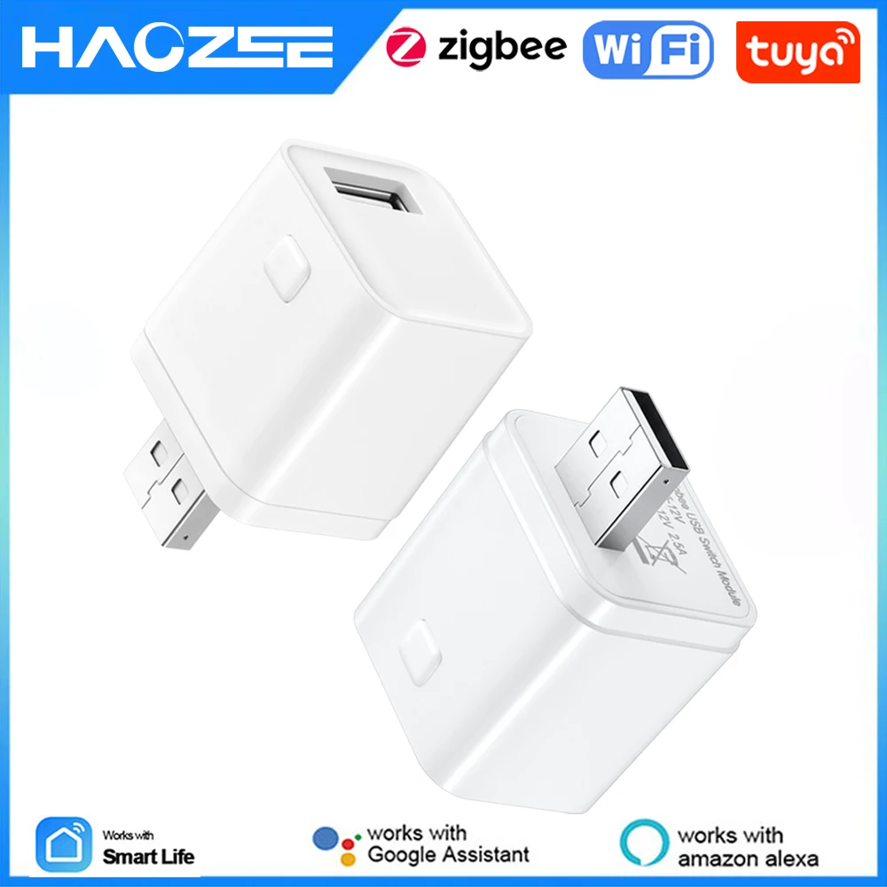 Tuya Smart WiFi/Zigbee Micro 1 2 3 USB Adaptor Switch 5V Mini USB Power Adaptor Smart Life Control Via Alexa Google