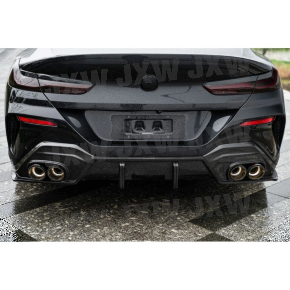 JXWANCF ألياف الكربون الجافة لسيارات BMW 8 Series 840i G14 G15 G16 2019 202 مانع صدمات خلفي للسيارة الناشر سبويلر #3