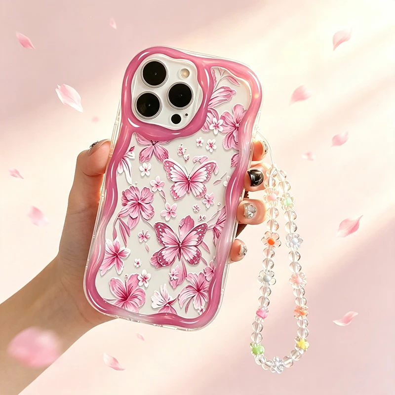 Luxury Butterfly Flowers Soft Phone Case For Samsung Galaxy S26 S25 S24 S22 S23 Ultra Plus FE A56 A55 A37 A36 A27 A26 A16 Cover