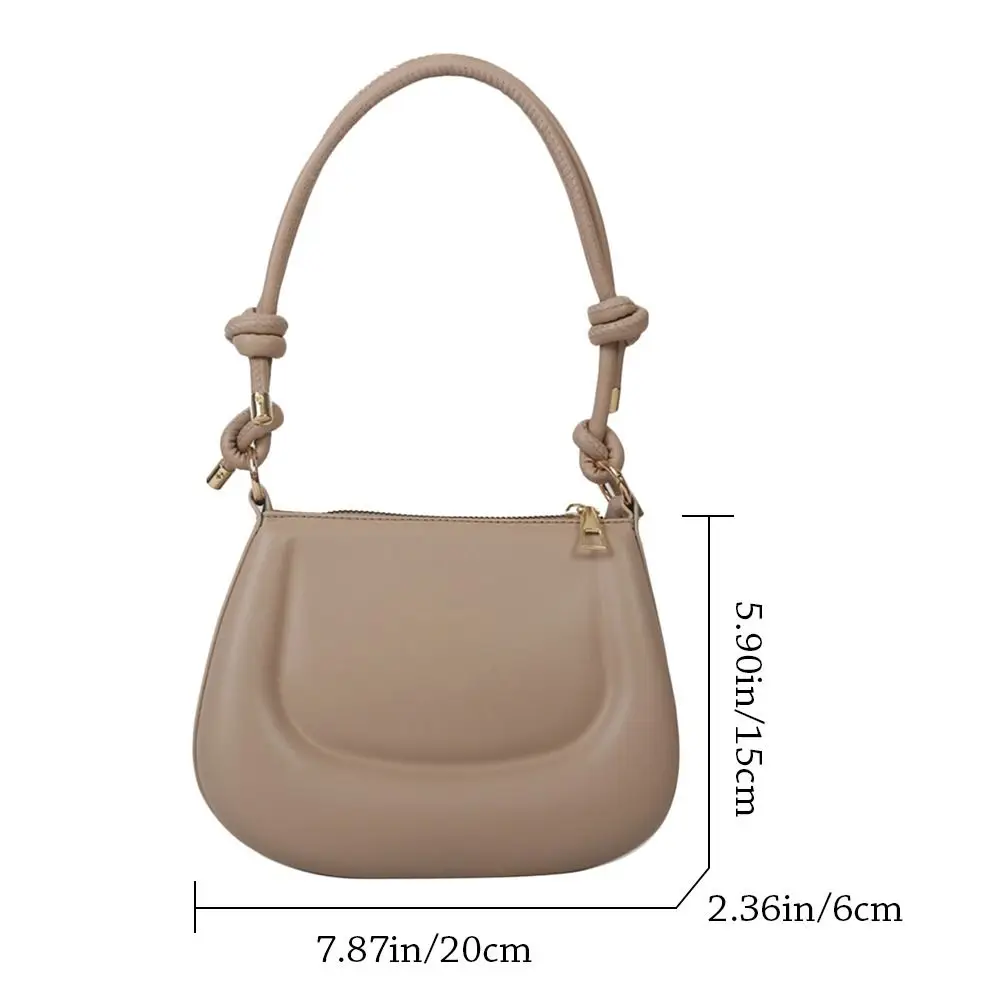 Fashion Women Girls PU Leather Shoulder Bag Girls Solid Color Underarm Bag Messenger Bag Crossbody Bags