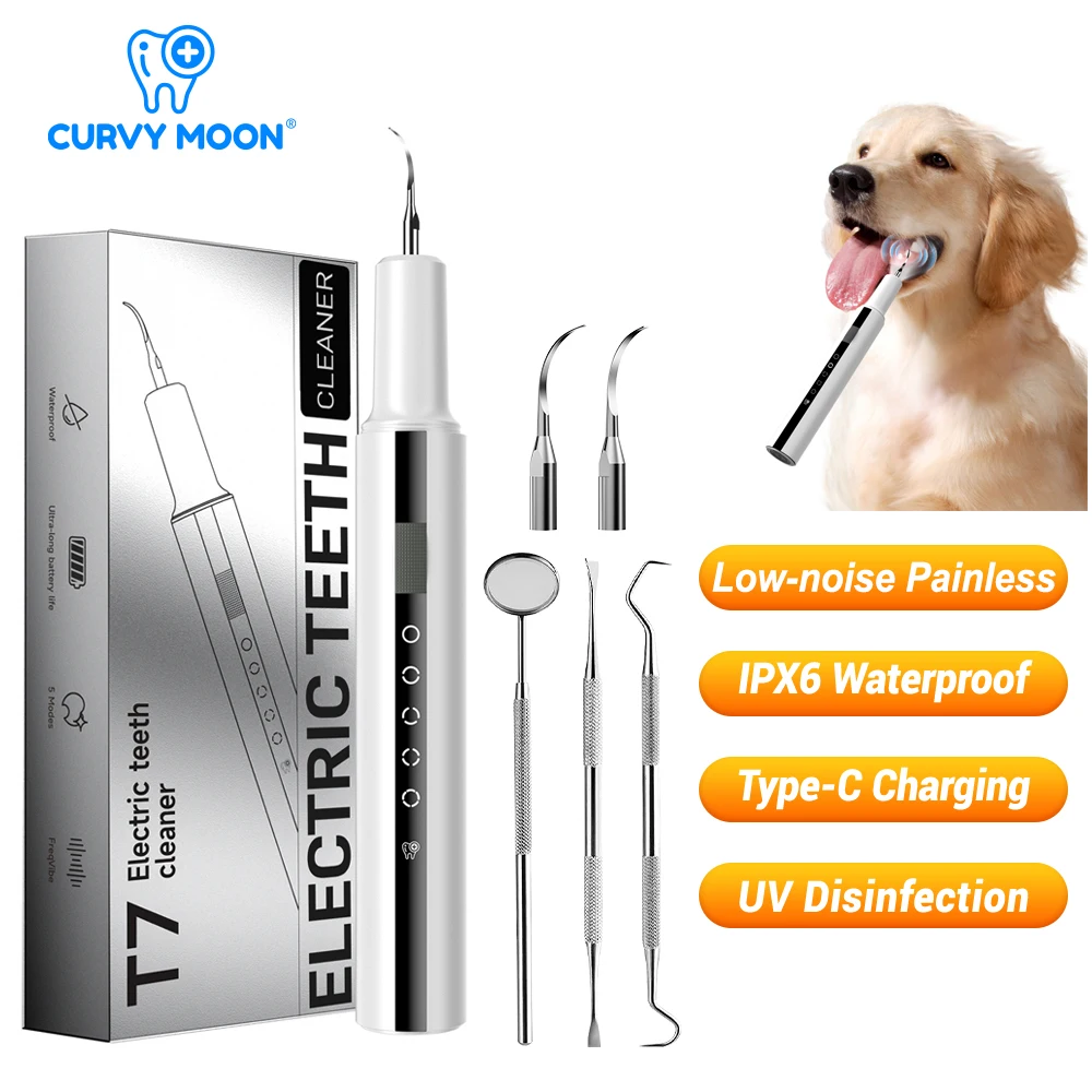 Pet Electric Teeth Cleaner Ultrasonic Dental Scaler Dog Cat Household Tooth Tartar Calculus Plaque Remover Tooth Stains Remover