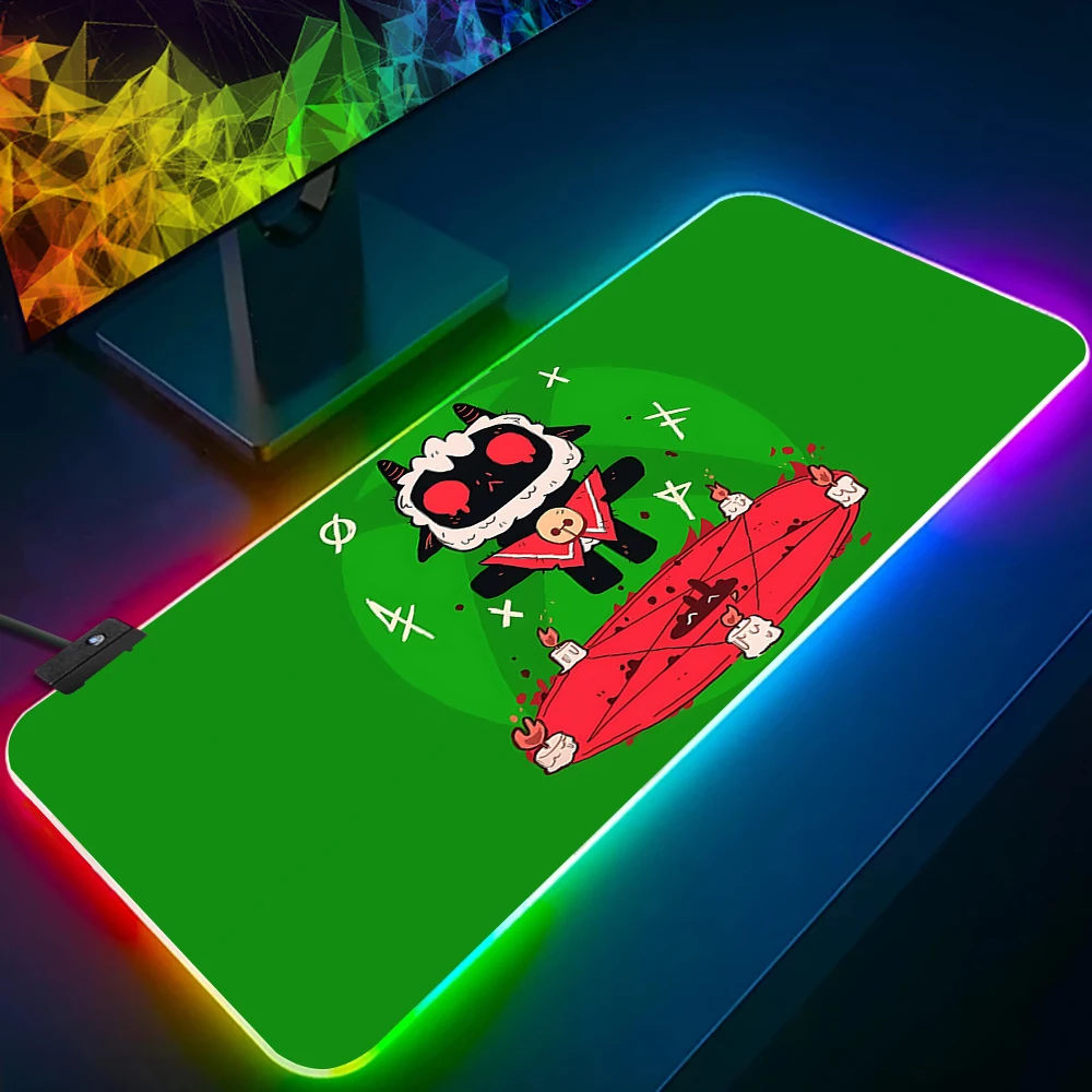 Action Adventure Game Lamb RGB Pc Gamer Keyboard Mouse Pad Mousepad LED Glowing Mouse Mats Rubber Gaming Computer Mausepad 5