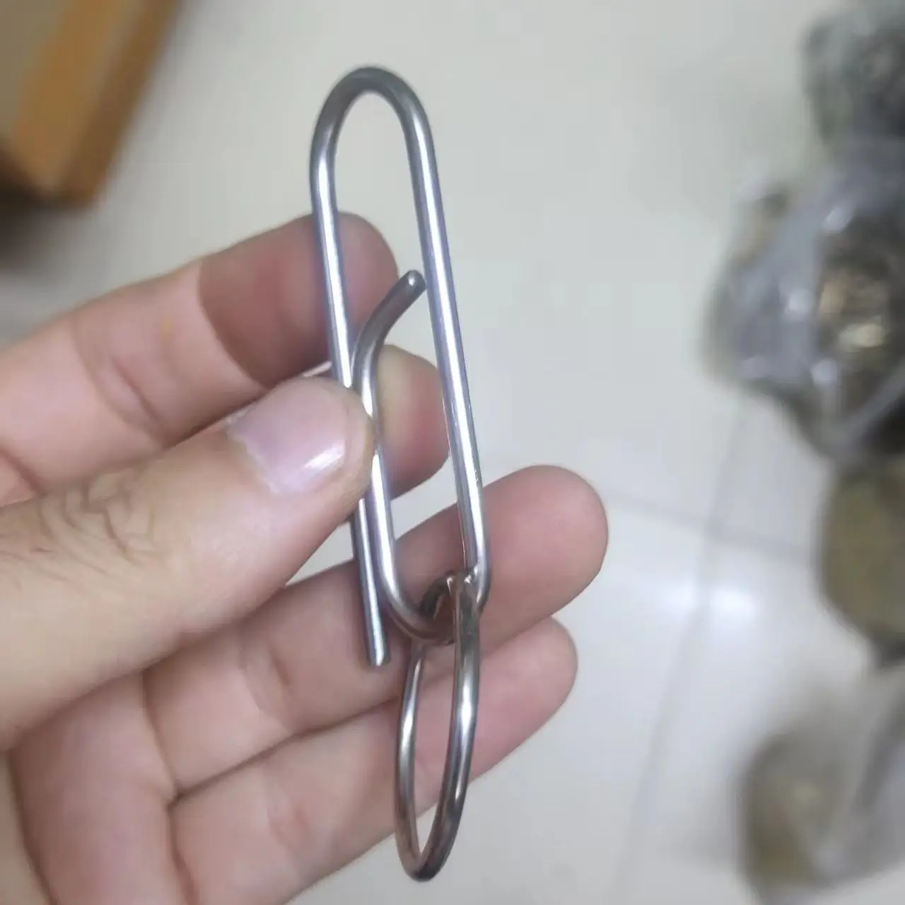 ONE Fine  stainless steel bras wire Oval paper clip U hook Key ring Clasp  DIY accessory
