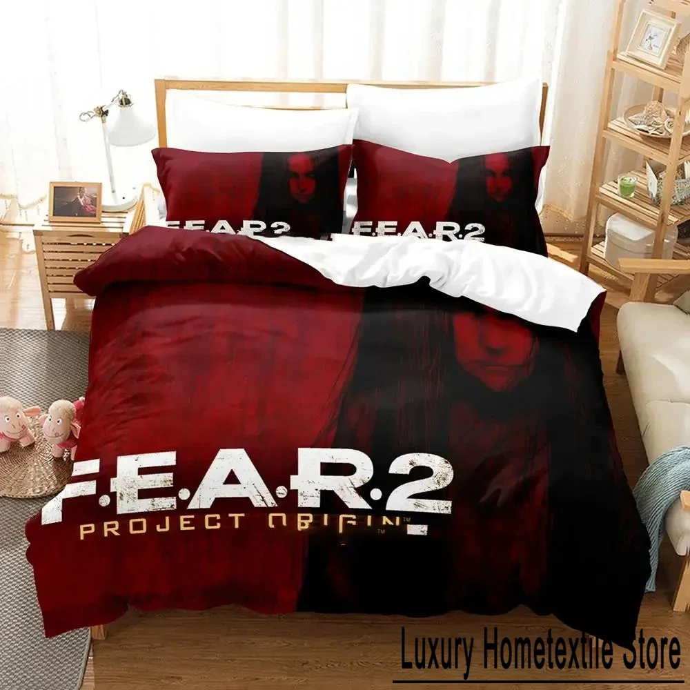 3D Print F.E.A.R. 2 Project Origin Bedding Set Duvet Cover Bed Set Quilt Cover Pillowcase Comforter king Queen Size Boys Adult