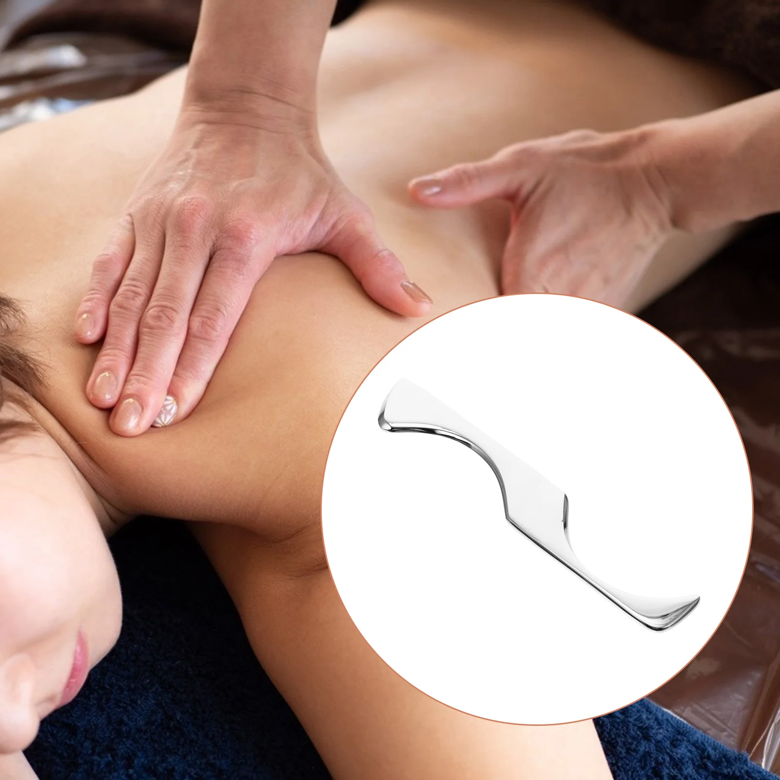 

Stainless Steel Muscle Scraper Massager Ergonomic Design for Legs Arms Neck Shoulders Gua Tool Non Slip Easy Grasp Relieve