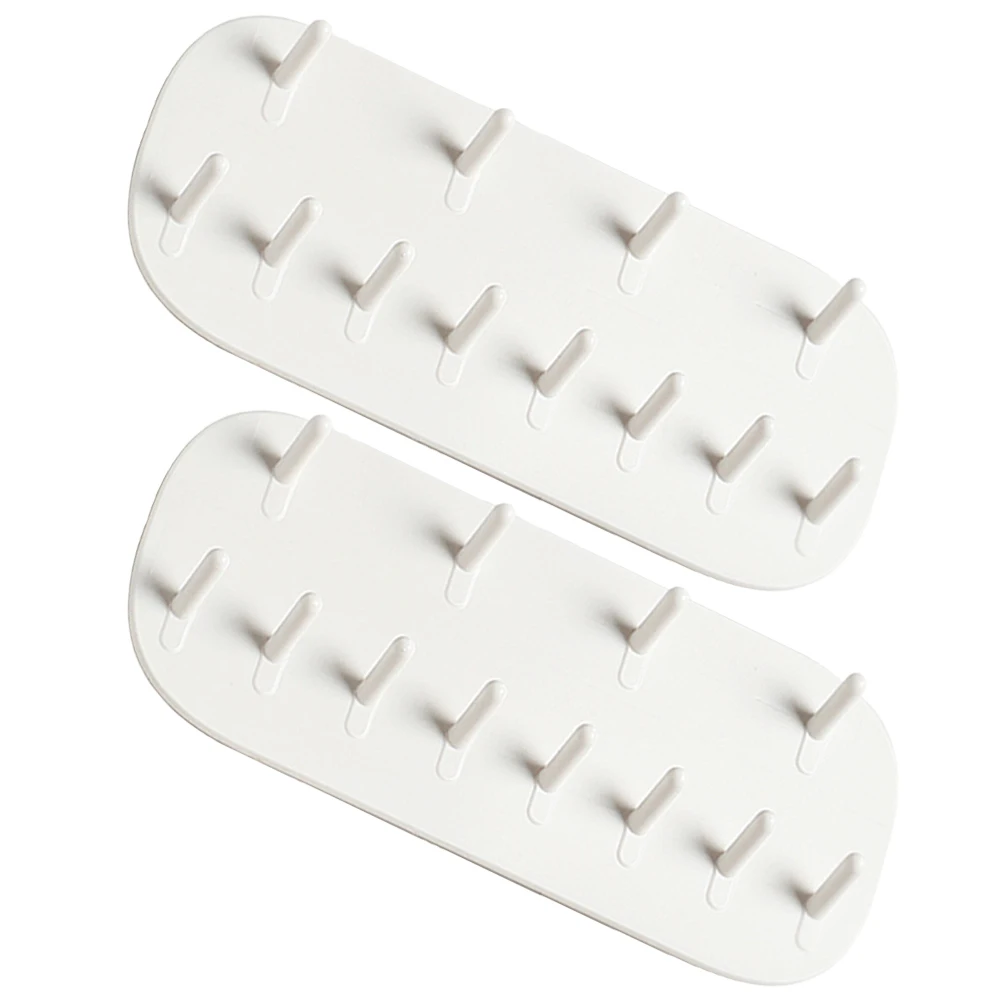 

2 Pcs White Jewelry Storage Rack Hanger ganizer for Necklaces Earrings Adhesive Wall Mounted Display Holder Decorative