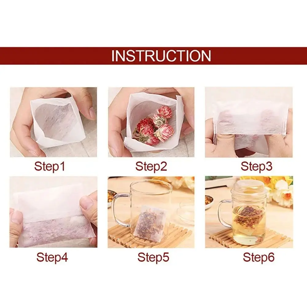 100Pcs New Kitchen Convenience Gadgets Disposable Tea Bag Folding Tea Tea Filter Bag Empty Non Woven Tea Infuser
