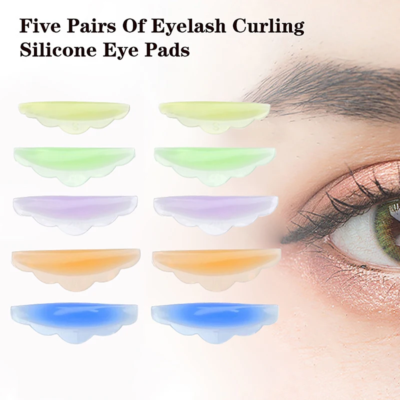 5 Pairs Silicone Eyelash Perm Pads Sticky Lashes Rods Shield Lifting 3D Color Mixing Eyelash Curler Accessories Applicator Tool