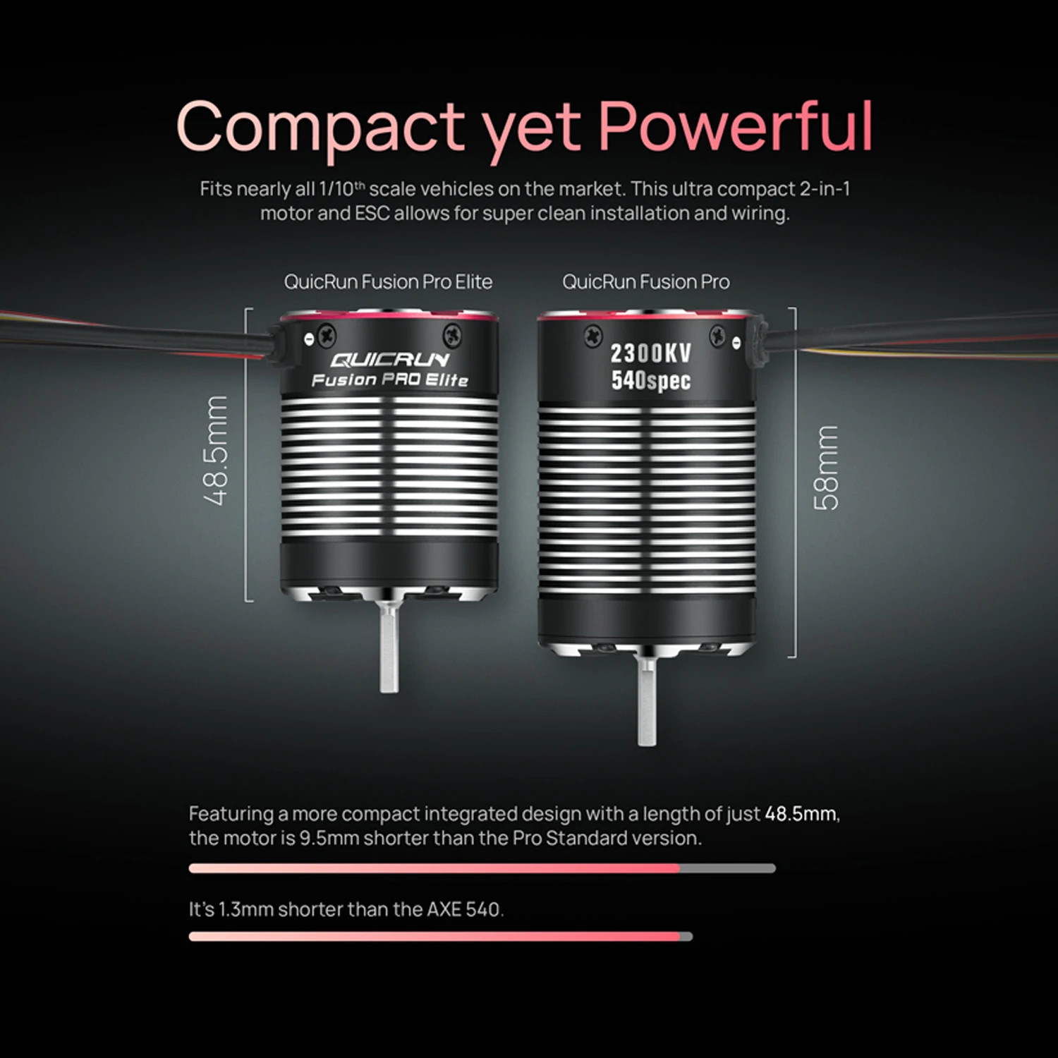 محرك HOBBYWING RC المستشعر بدون فرش Pro-Elite 540 2300KV مقاوم للماء 2-4S لترقية سيارات تسلق الزاحف 1:10 #3