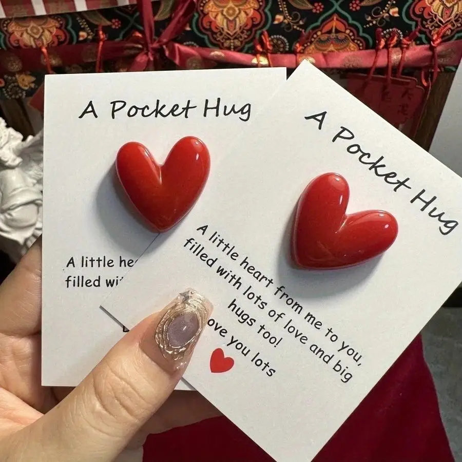 1/5/10/20/50/100pcs Pocket Hug Love Card, Valentine's Day Romantic Mini Love Token, Comes with Encouragement Cards, Ideal Valent