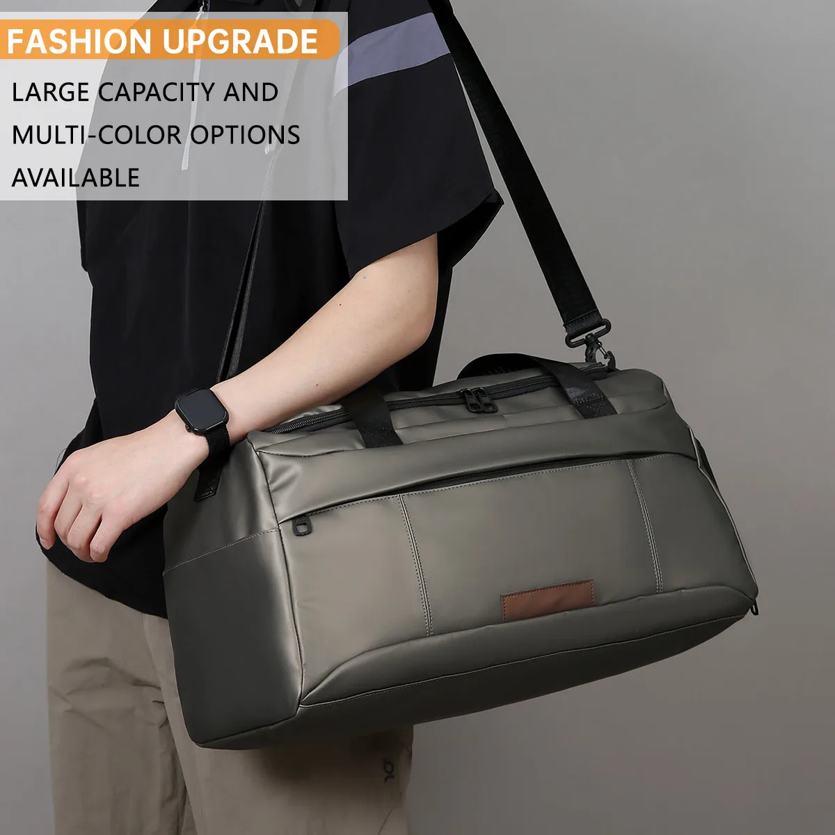 

Men's Short-Distance Business Trip Travel Bag, Hand Luggage Bag, Sports Fitness Bag, Color-Blocked Large-Capacity Crossbody Bag for Students