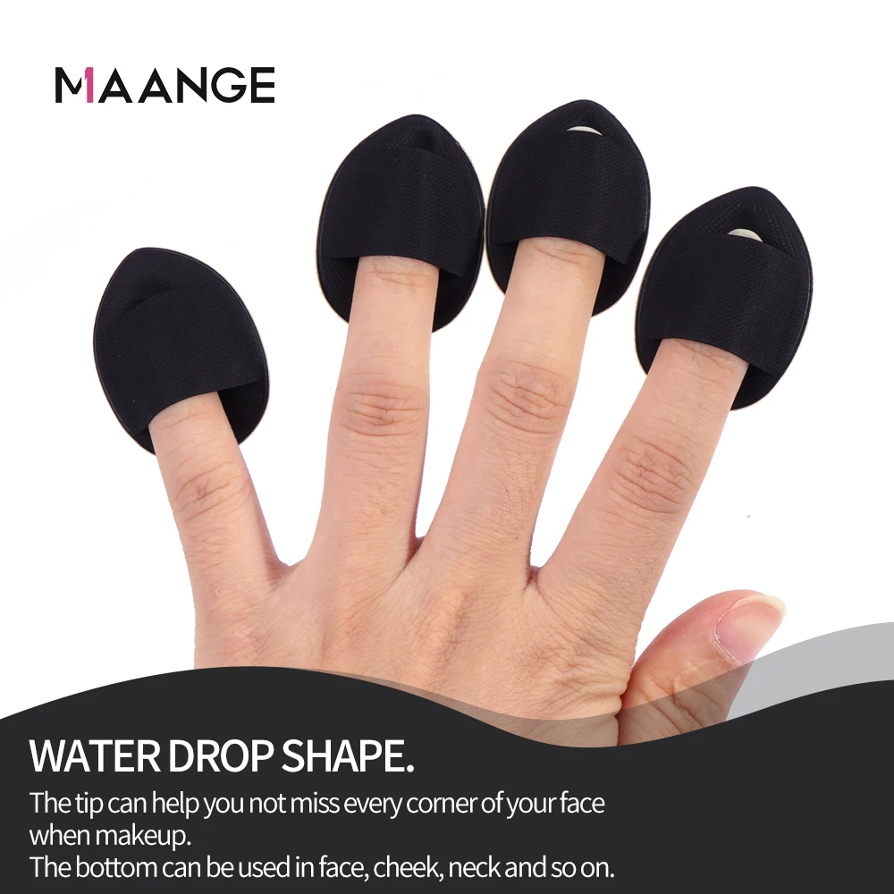 MAANGE-Éponges de maquillage noires, 12 pièces, pour différents besoins de maquillage, sec et support, outil de beauté