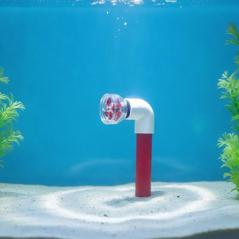 Fish Tank Low Noise Auto-Rotating Fan Kit 5-Blade Clover Accessory for Aquarium Filter Outlet Use