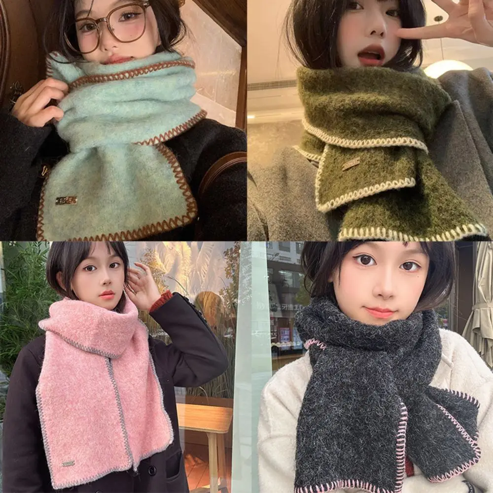 

Vintage Soft Winter Cashmere Scarf Windproof Winter Warm Thermal Neck Warmer Wrap Shawls Thickened Long Scarves Autumn Winter