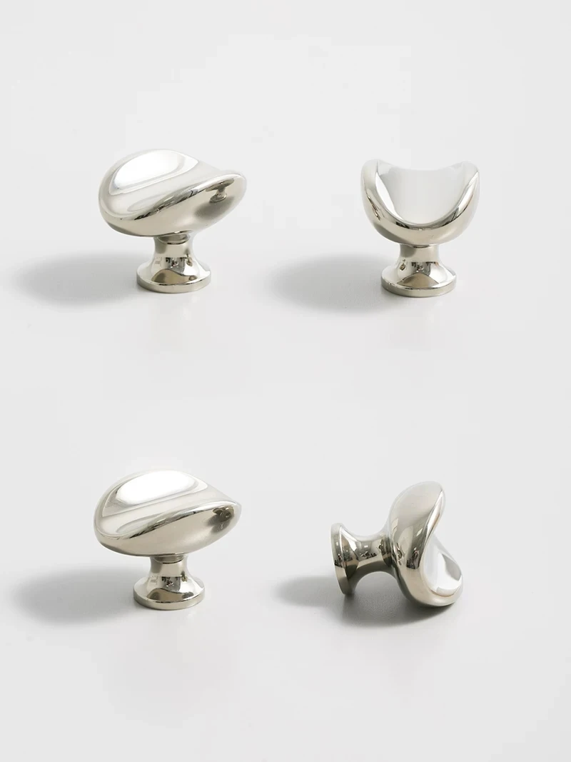 

Bedroom Furniture Bright Silver Solid Brass Closet Wardrobe Door Handles Shoe Cabinet Drawer Silver Kitchen Small Pulls Knobs