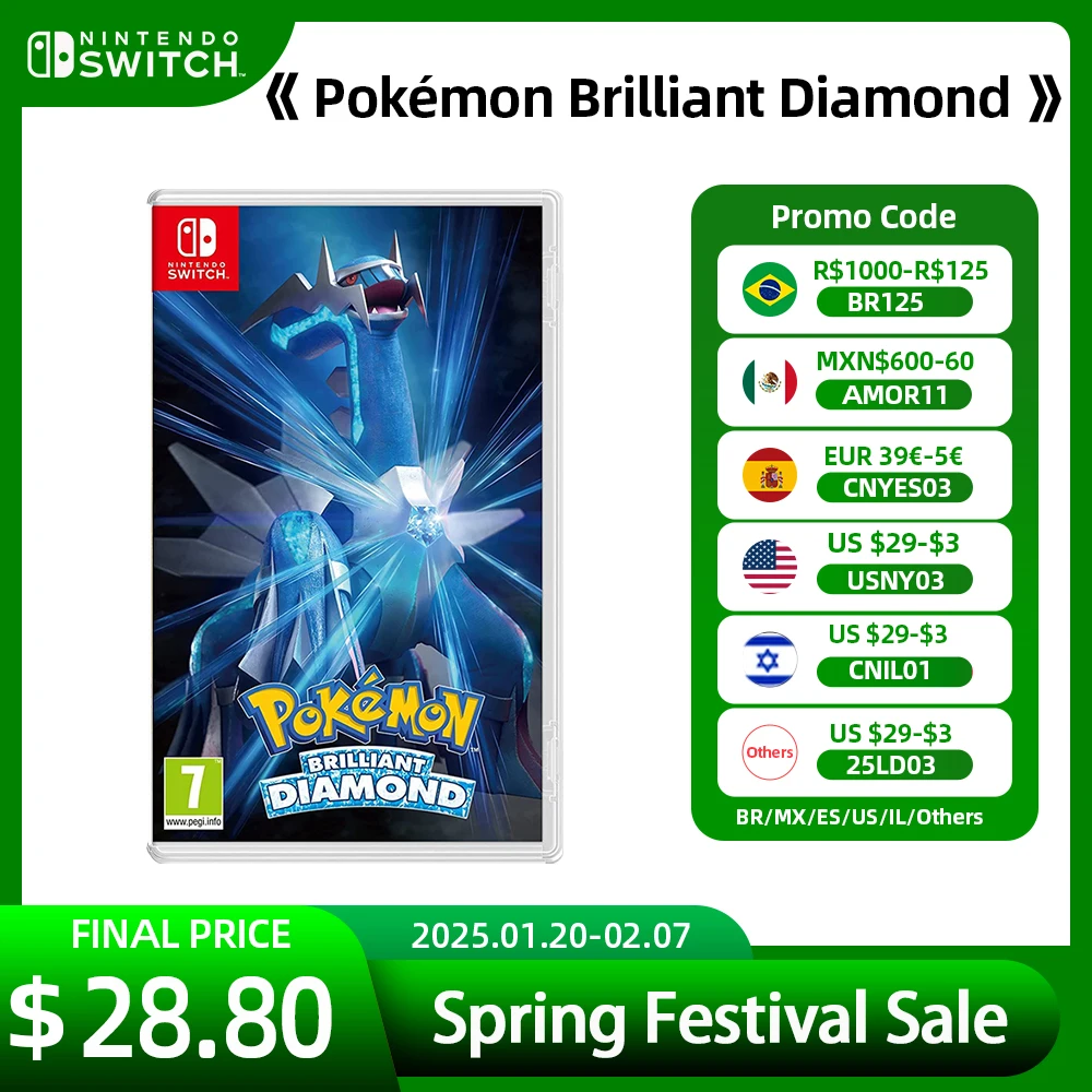 Pokemon Brilliant Diamond Stander Edition - Nintendo Switch Game Deals Cartridge Physical Card 6.7 GB   Support TV Tabletop