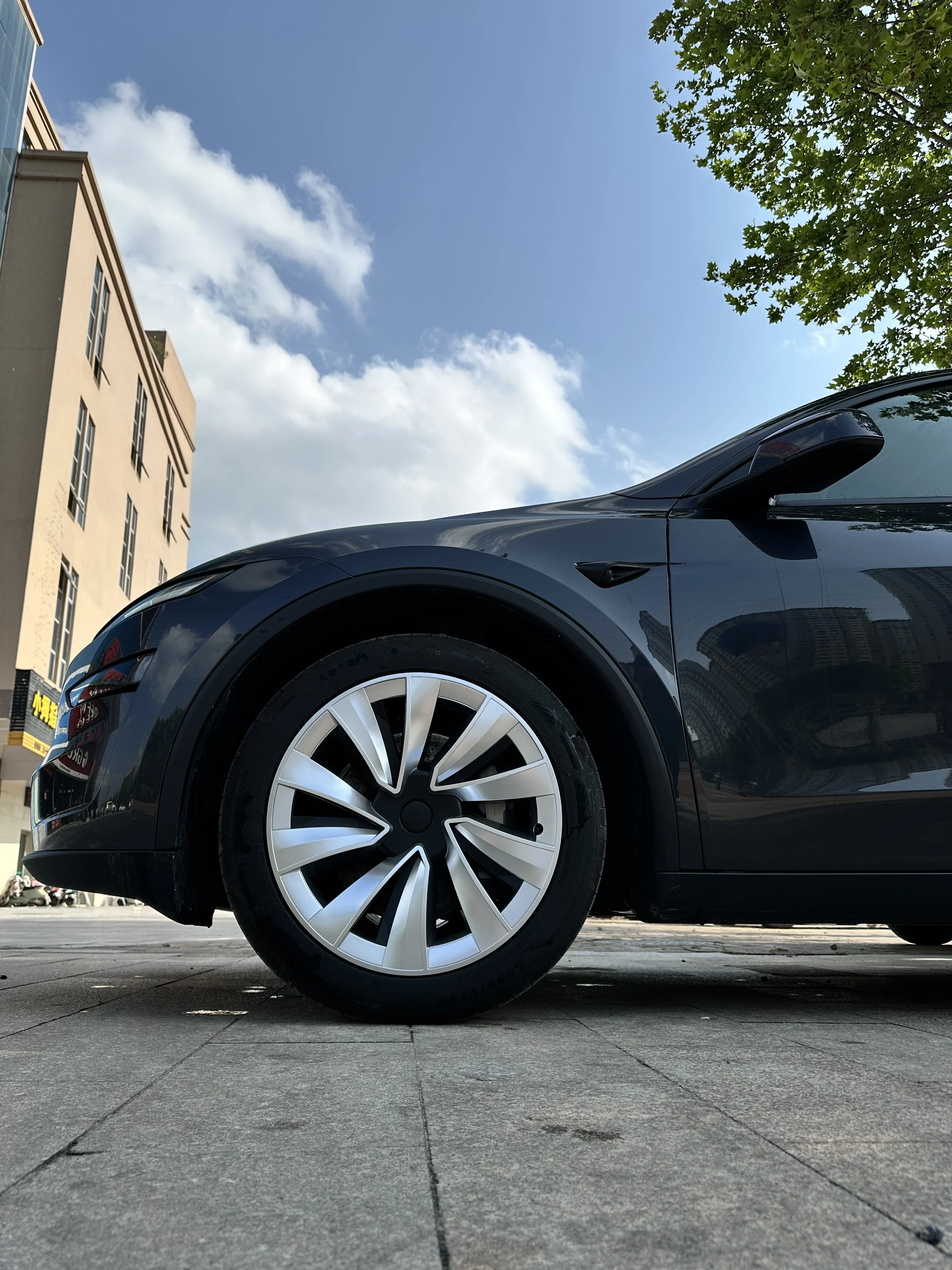 4er-Set Radkappen für Tesla Model Y Juniper 2025 2026 19 Zoll Ersatz-Radkappen Auto-Radnabenkappen Vollfelgen-Autozubehör – Detail 1