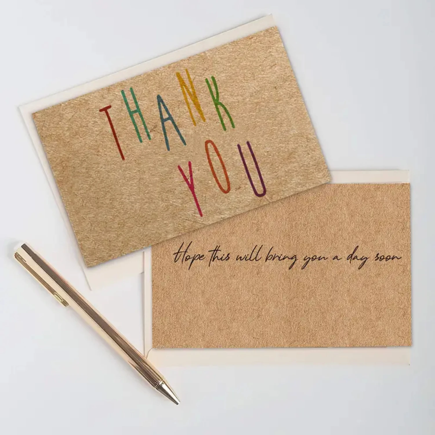 Elegant 30pcs Kraft Paper Thank You Cards for DIY Gifts, Small Business, Online Stores, Weddings, and Baby Showers