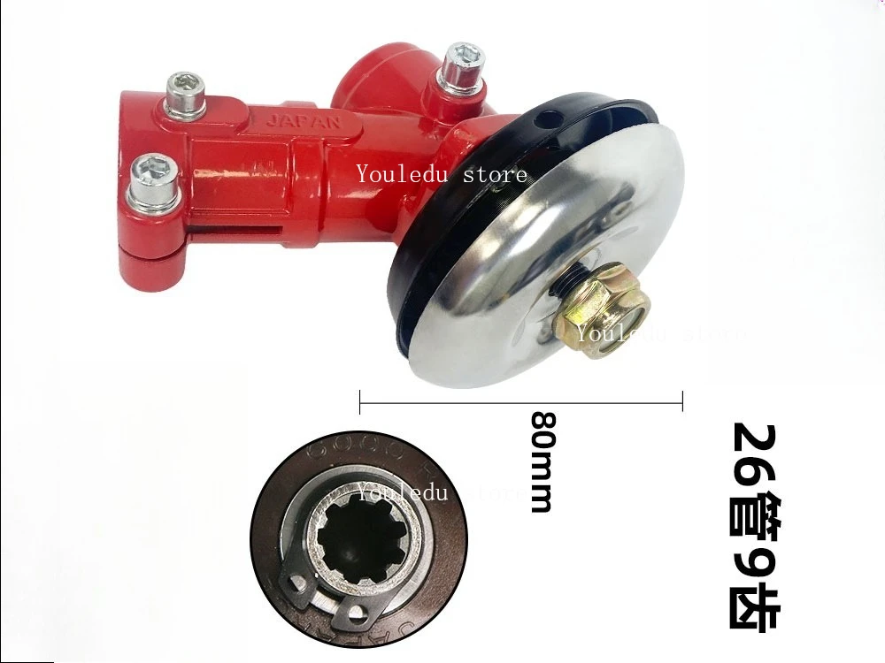 

1 шт., триммер для кустореза, замена головки шестерни, красная головка, коробка передач, диаметр 26/28 мм, 9-зубчатый кусторез