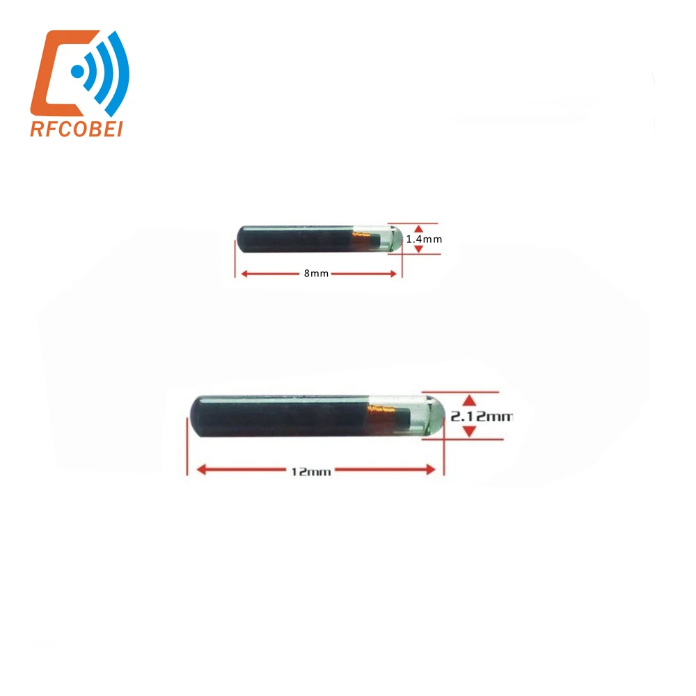 50pcs 2.12x12mm/1.4X8MM 125KHZ TK4100 pet identification injectable microchip for animal id ,EM RFID Microchip pet rfid