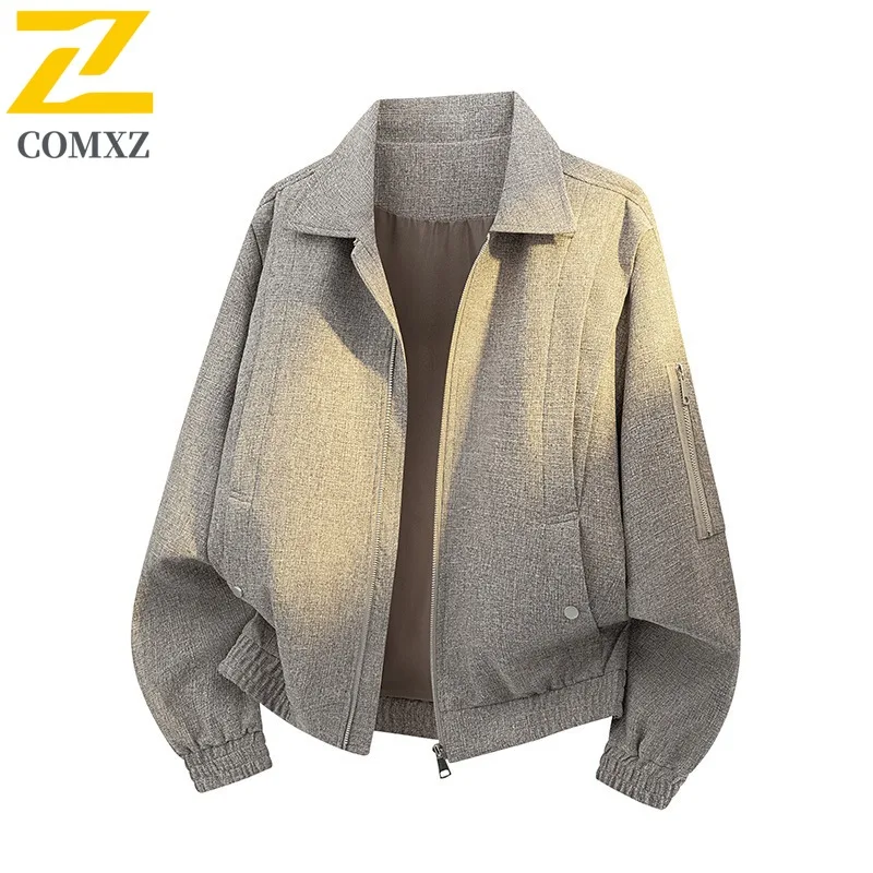 

COMXZ Men Adventure Jacket Relaxed Stand Collar Design Outdoor Comfort Jackets Fashion Daily Wear Windproof Autumn Clothing