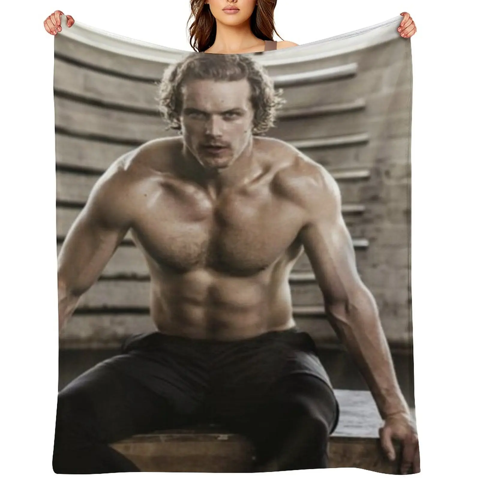 

Sam Heughan Throw Blanket halloween cosplay anime Soft Warm Blankets