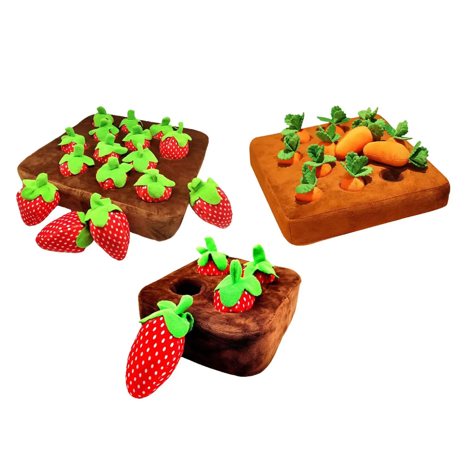 Çilek peluş doldurulmuş oyuncak ebeveyn çocuk etkileşimi eğitim komik gizlemek ve köpek yavrusu, köpekler, kedi, yavru kedi için çilek bebek aramak