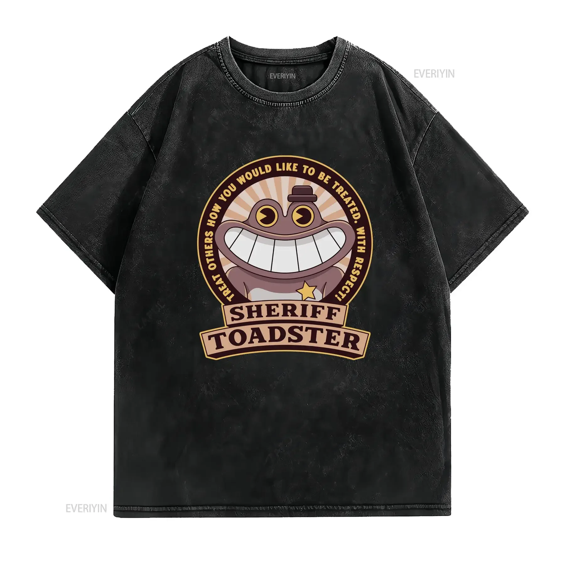 Sheriff Toadster Emblem T Shirt Garten of Banban Video Game Gaming Gamer Flumbo Bittergiggle Sir Dadadoo vintage Washed fashion