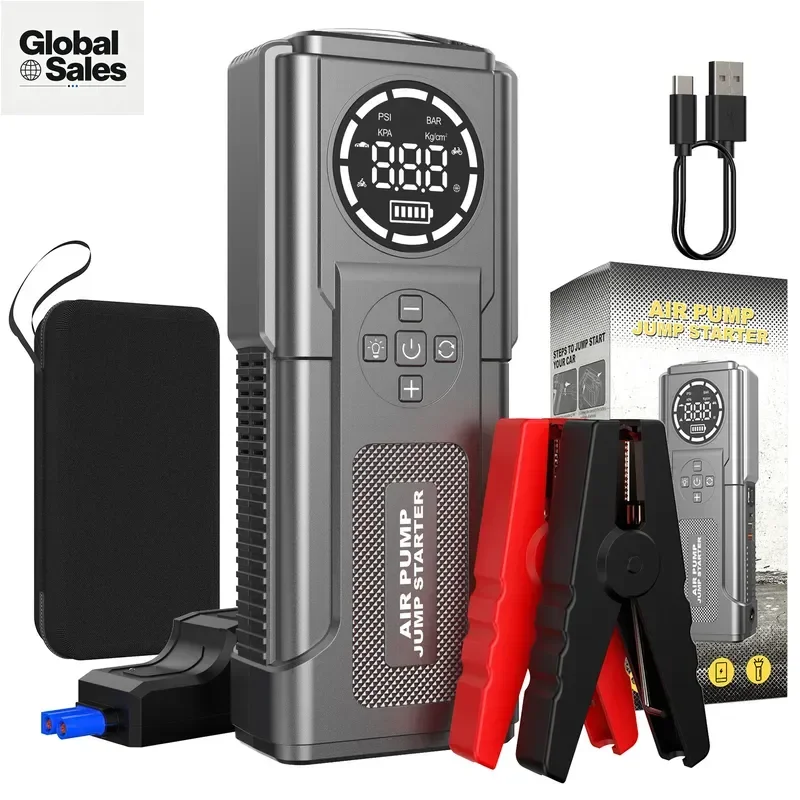 Auto Emergency Start Power Supply with Air Compressor All-in-One Jump Starter