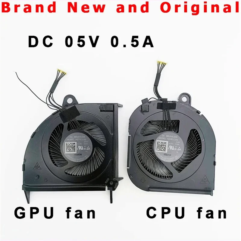 

New Laptop CPU GPU Fan Cooler Radiator for Lenovo ThinkPad P15 Gen 2 20YQ 20YR 5H41B77203 DC 5V 0.5A