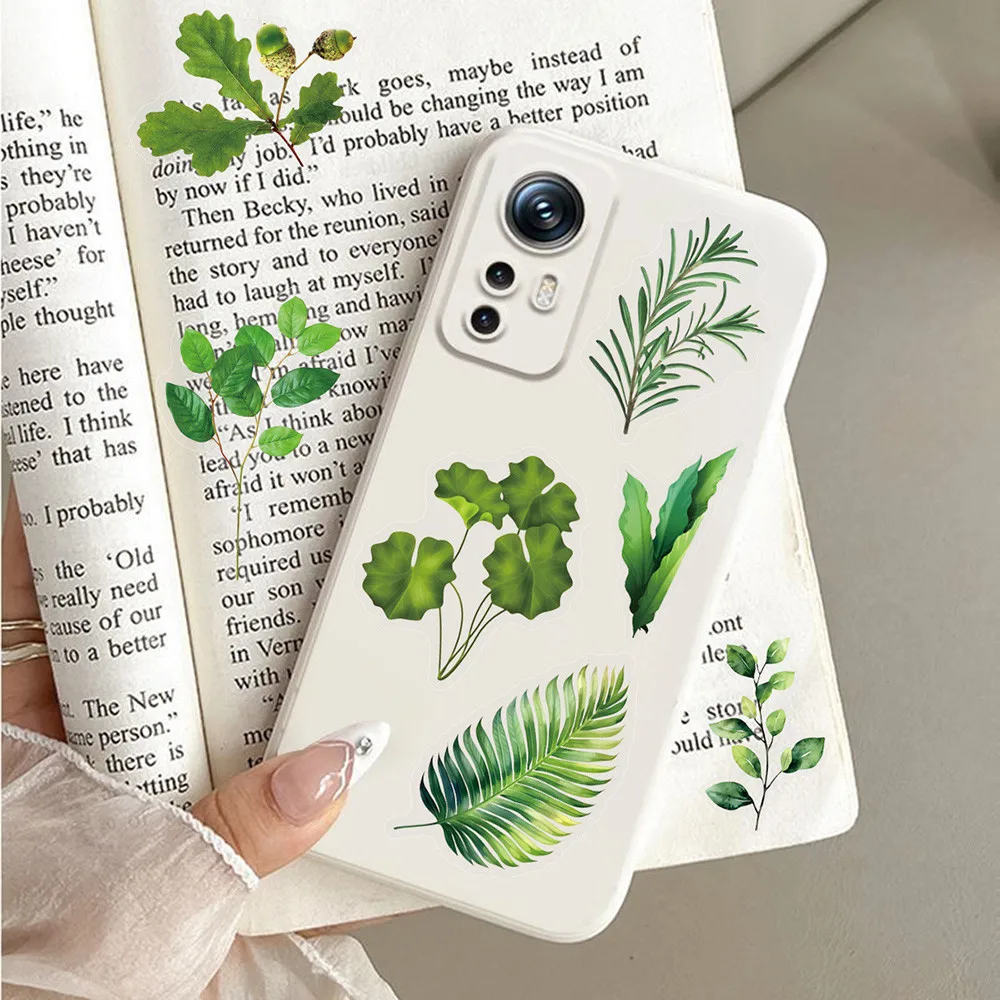 50 leaf PET stickers in an Ins-style, fresh and light, ginkgo and banana plant material, diy notebook planner stickers