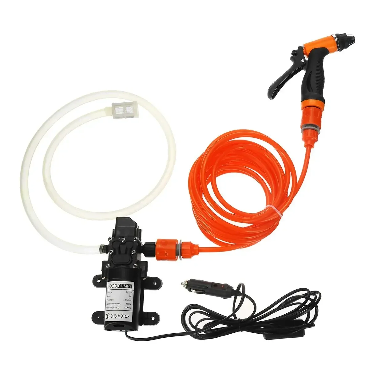 Water Pump 12V 100W 5.5L/Min Stable High Pressure Diaphragm Water Pump Sprayer Car Wash 12 V Self Priming Water Pump