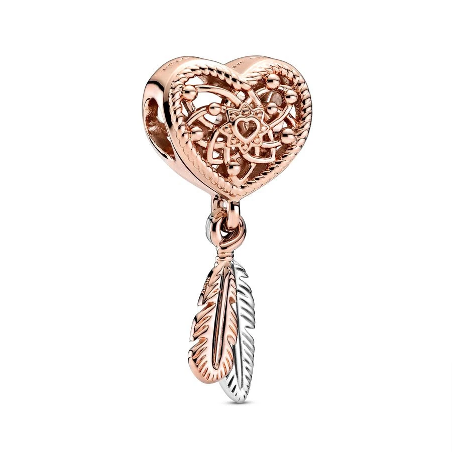 เงิน925สีฟ้าจิตวิญญาณ Dreamcatcher ใบเมเปิลขนนกจี้เสน่ห์ลูกปัดพอดีเดิม Pandora สร้อยคอสร้อยข้อมือเครื่องประดับ DIY