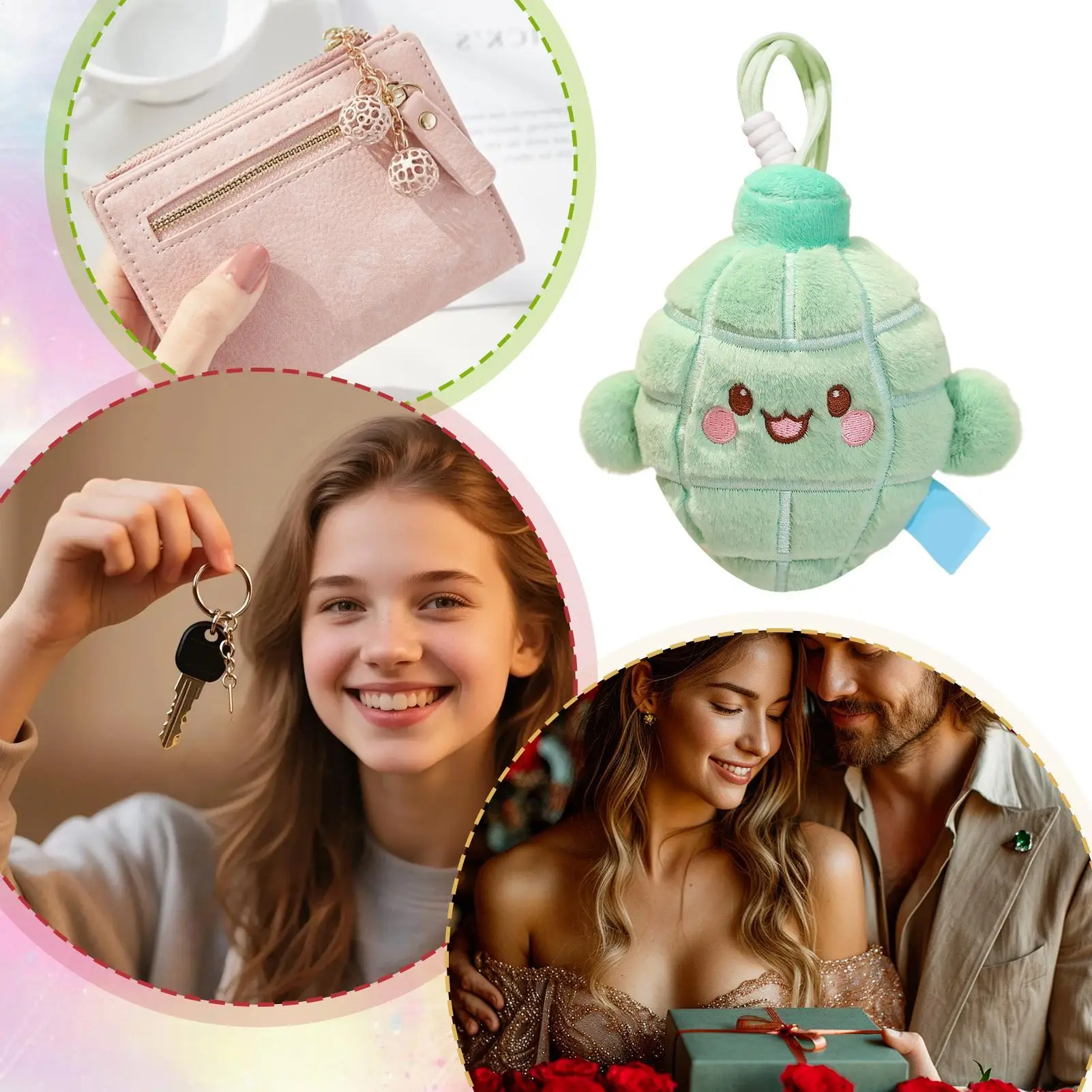 Plush Bag Charm Cute Pendant Decor Soft Stuffed Charm Keychain Backpack Purse Accessories Decoration Kids Adults Birthday Gift