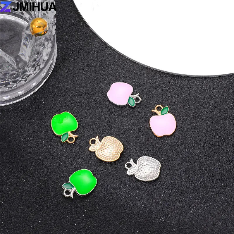 15pcs Enamel Charms Peach Apple Charms Pendants For Jewelry Making Findings Supplies DIY Handmade Earrinsg Bracelets Accessories