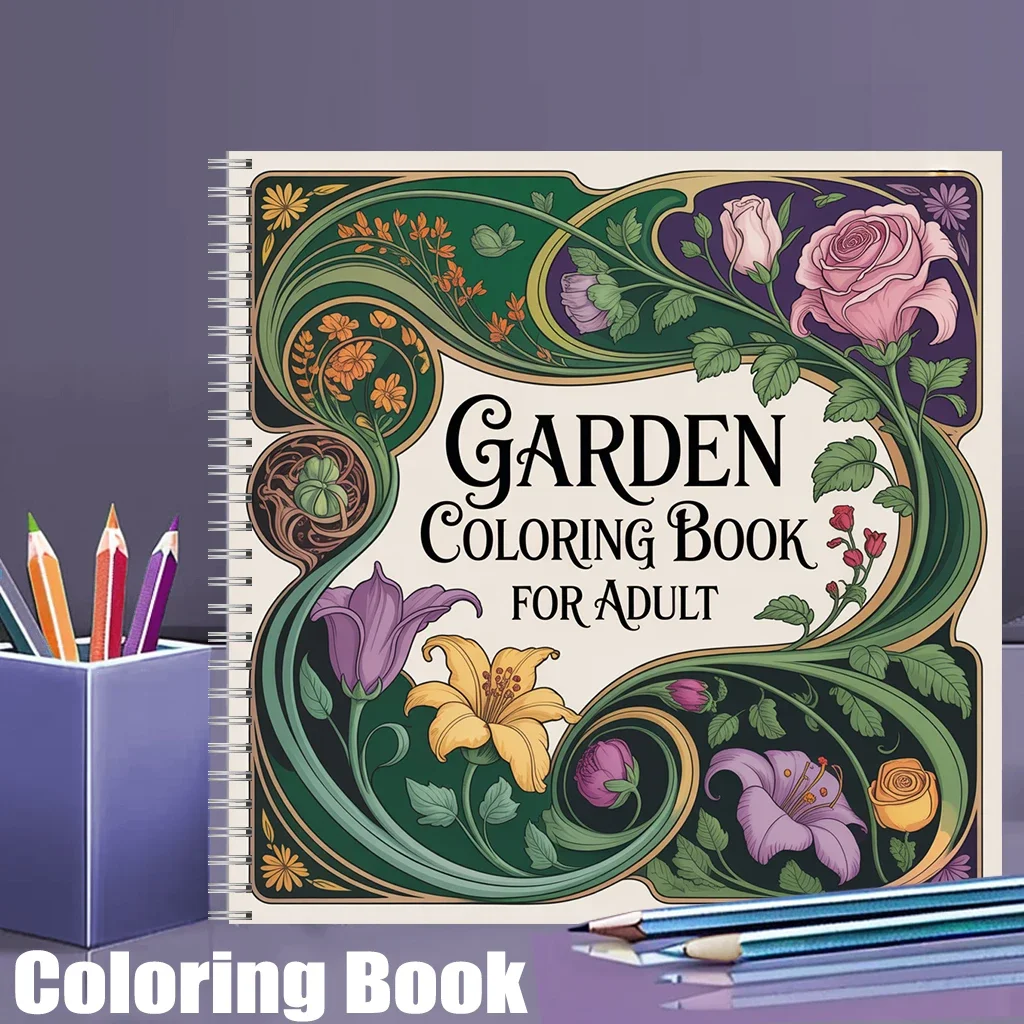 Coloring Book Garden Coloring for Adults, Relaxing Colouring Book, Stress Relief, Birthday Gift & Back to School Art Supplies