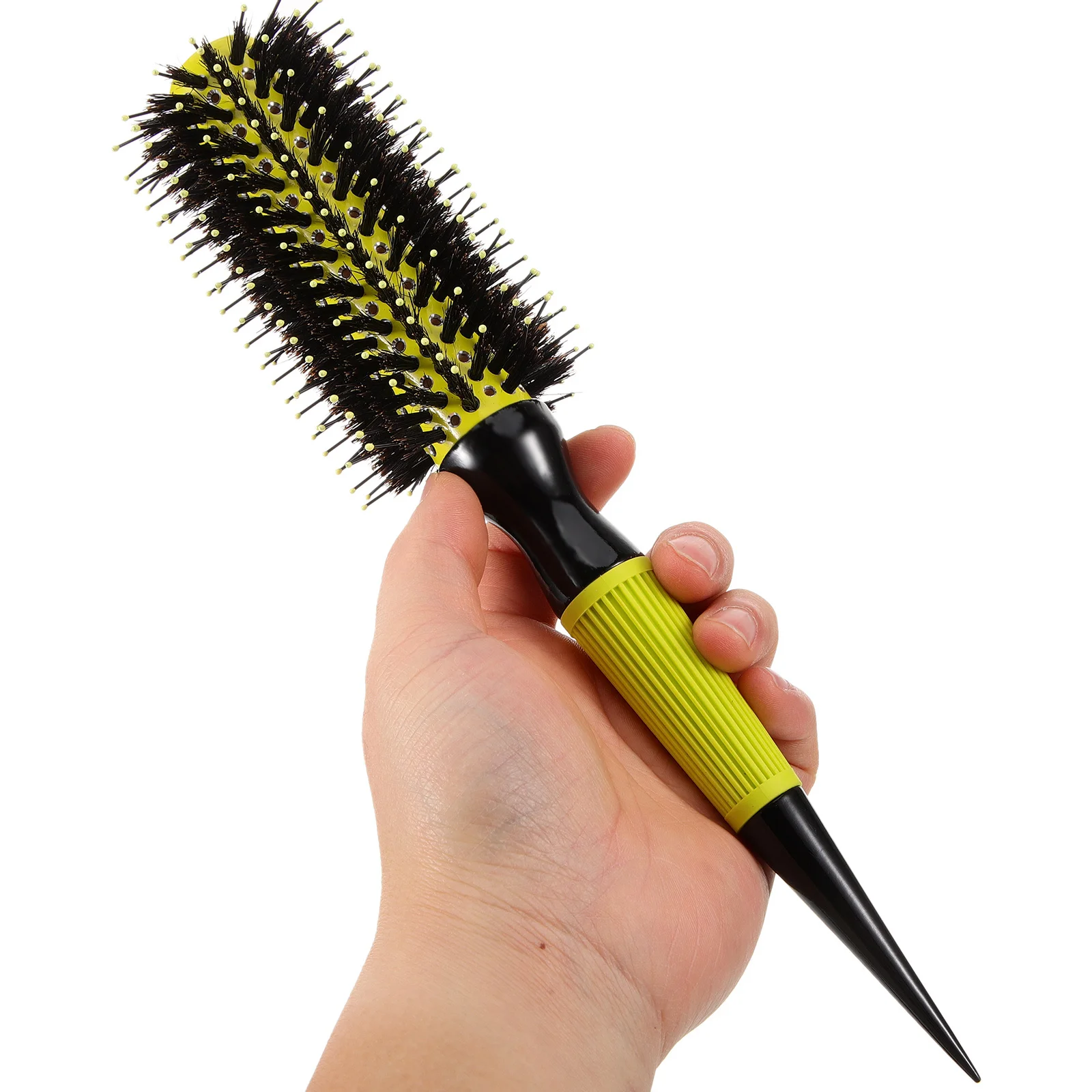 

Round Hair Brush Ergonomic Handle Soft Bristles Portable Travel Styling Small for Curly Thin Hair Scalp Friendly